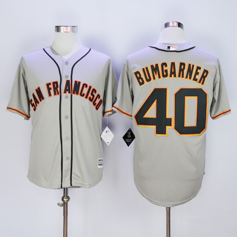 Men San Francisco Giants #40 Bumgarner Grey MLB Jerseys